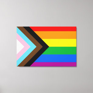 HBTQ+ Progress Pride Flagga Canvastryck