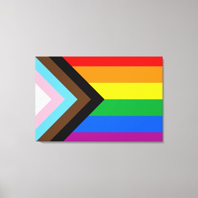 HBTQ+ Progress Pride Flagga Canvastryck (Framsida)