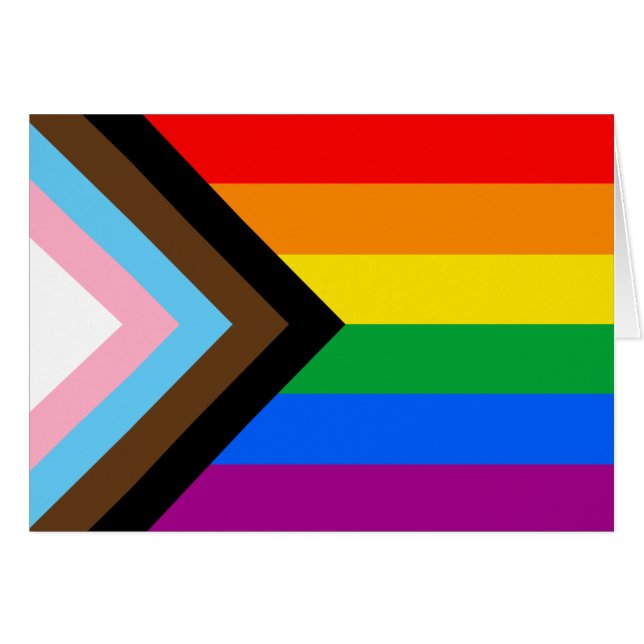 HBTQ+ Progress Pride Flagga Hälsningskort (Framsidan Horizontal)