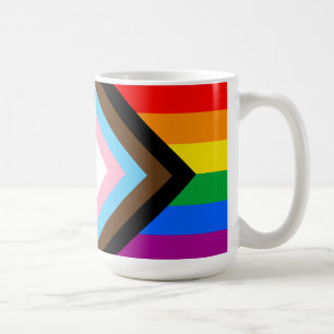 HBTQ+ Progress Pride Flagga Kaffemugg
