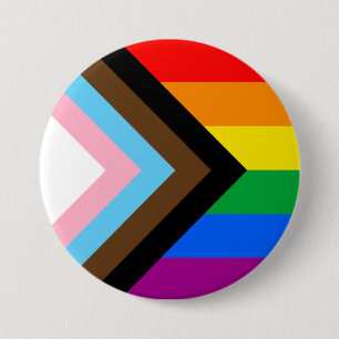 HBTQ+ Progress Pride Flagga Knapp