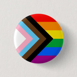 HBTQ+ Progress Pride Flagga Knapp