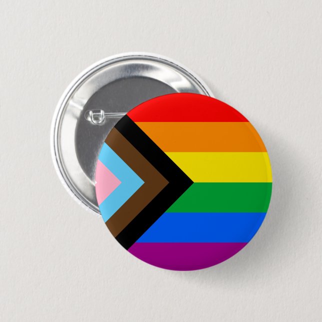 HBTQ+ Progress Pride Flagga Knapp (Framsida & baksida)