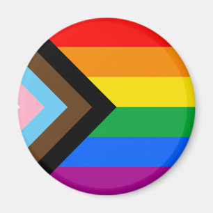 HBTQ+ Progress Pride Flagga Magnet