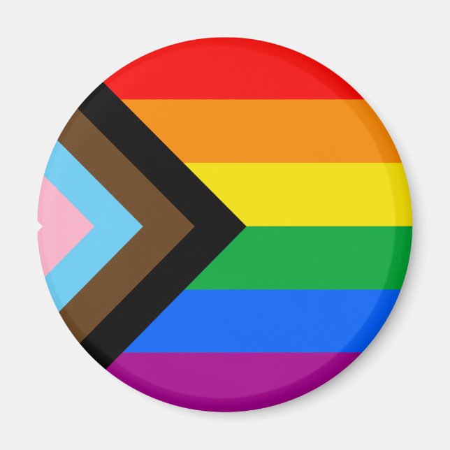 HBTQ+ Progress Pride Flagga Magnet (Framsidan)