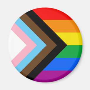 HBTQ+ Progress Pride Flagga Magnet