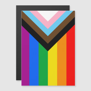 HBTQ+ Progress Pride Flagga Magnetisk Inbjudningskort