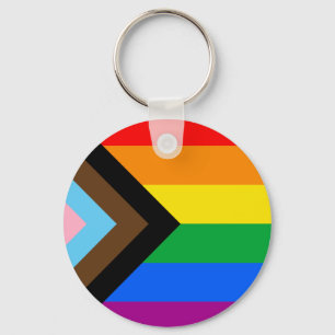 HBTQ+ Progress Pride Flagga Nyckelring