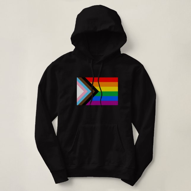 HBTQ+ Progress Pride Flagga T Shirt (Design framsida)