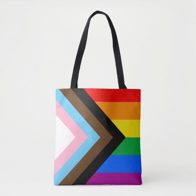 HBTQ+ Progress Pride Flagga Tygkasse (Framsida)