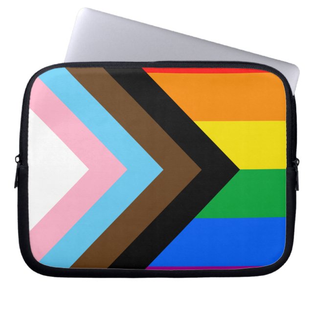 HBTQ+ Progress Pride Laptop Fodral (Framsidan)