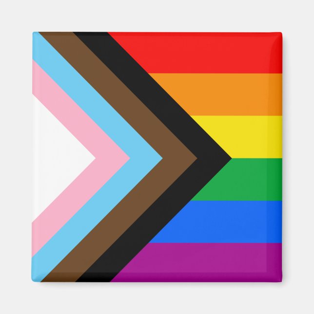 HBTQ+ Progress Pride Magnet (Framsidan)