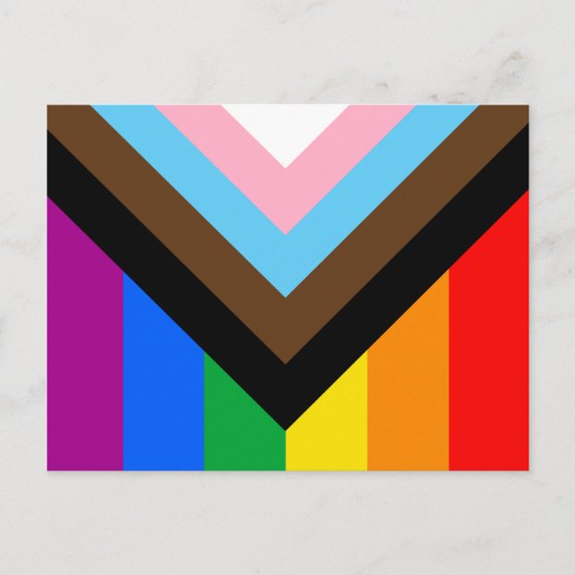 HBTQ+ Progress Pride Vykort (Framsida)