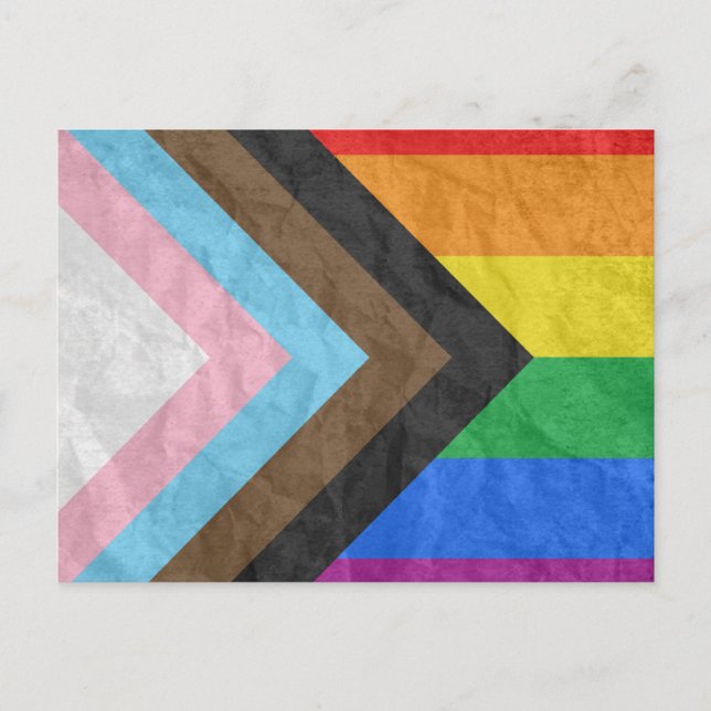 HBTQ+ Progress Pride Vykort (Framsida)
