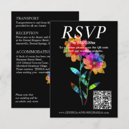🌈 HBTQ QR RSVP +Bröllopsdetaljer Petals & Pride Tilläggskort