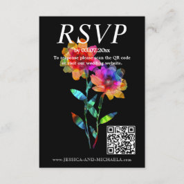 🌈 HBTQ QR RSVP +Bröllopsdetaljer Petals & Pride Tilläggskort