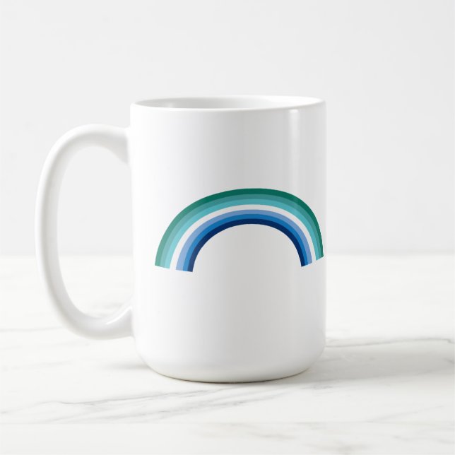 Hbtq-regnbåge Azurblå Kaffemugg (Vänster)