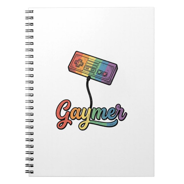 HBTQ-regnbåge Gamer Vector T-Shirt Design_1 Anteckningsbok (Framsidan)