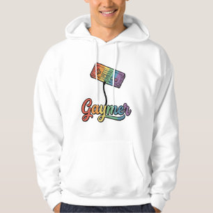 HBTQ-regnbåge Gamer Vector T-Shirt Design_1 Hoodie