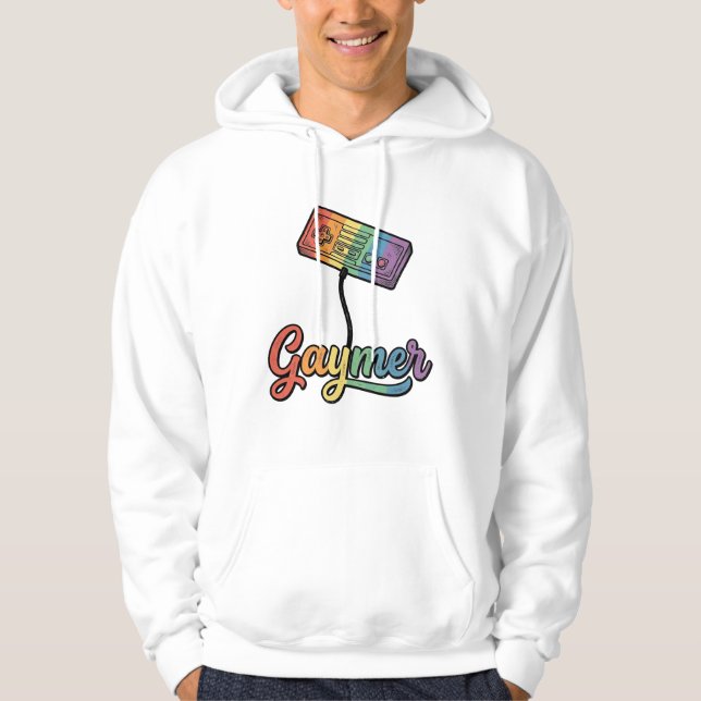 HBTQ-regnbåge Gamer Vector T-Shirt Design_1 Hoodie (Framsida)