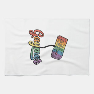 HBTQ-regnbåge Gamer Vector T-Shirt Design_1 Kökshandduk