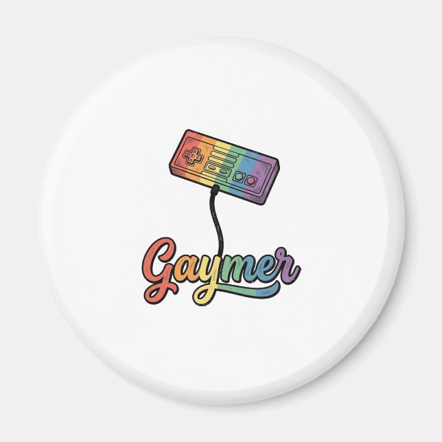 HBTQ-regnbåge Gamer Vector T-Shirt Design_1 Magnet (Framsidan)