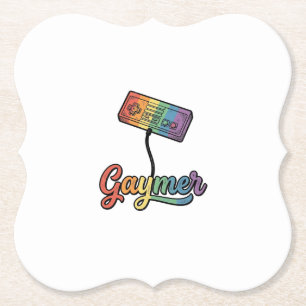 HBTQ-regnbåge Gamer Vector T-Shirt Design_1 Underlägg Papper