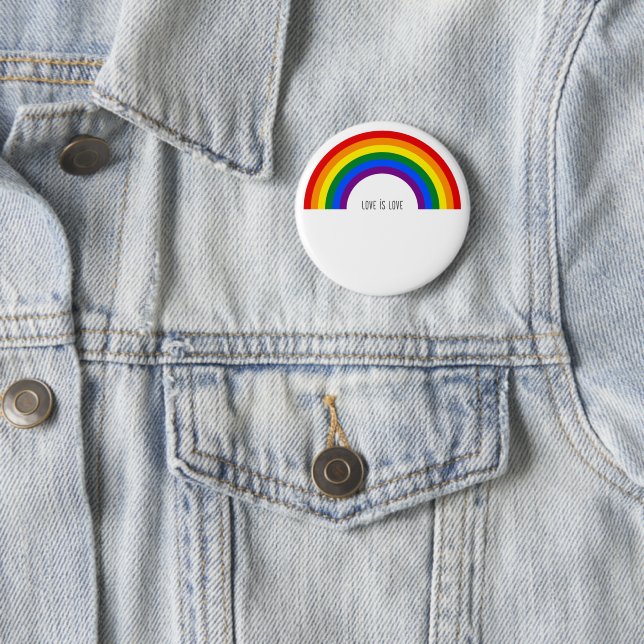 Hbtq-regnbåge. Kärlek är kärlek. Knapp (In Situ)