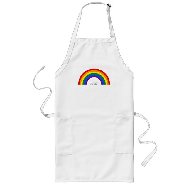 Hbtq-regnbåge. Kärlek är kärlek. Långt Förkläde (Framsidan)