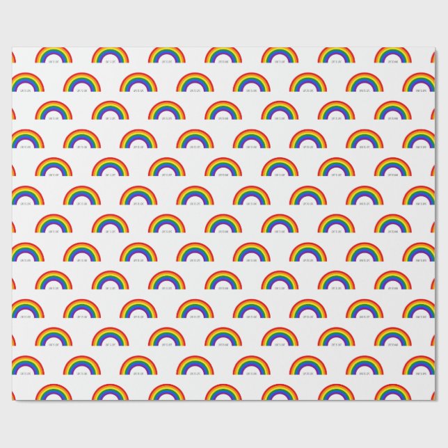 Hbtq-regnbåge. Kärlek är kärlek. Presentpapper (Platt)