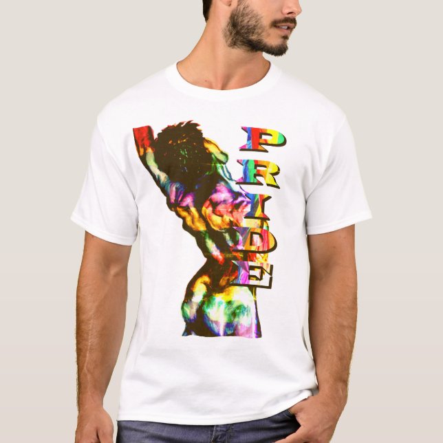 HBTQ-regnbåge manlig torso 1 T-shirt (Framsida)