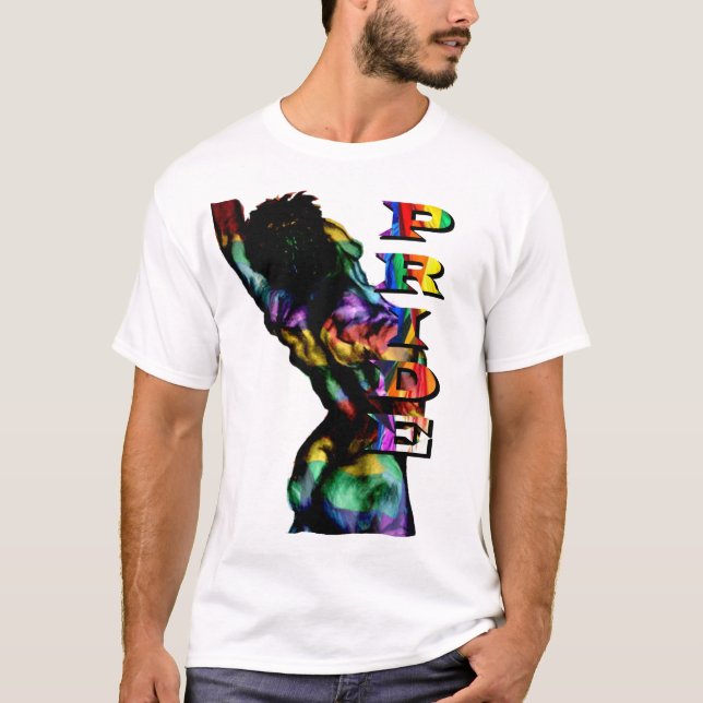 Hbtq-regnbåge manlig torso t shirt (Framsida)