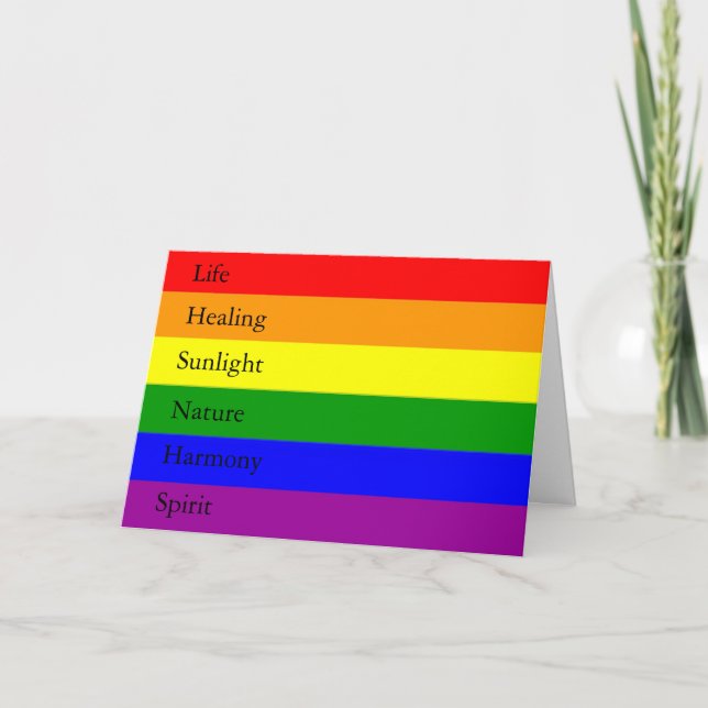 HBTQ-regnbåge med betydelser Grundläggande gratula Kort (Framsida)