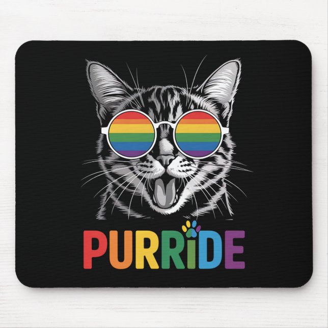 HBTQ regnbåge stolt katt supporter Musmatta (Framsidan)