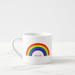 Hbtq-regnbågen. Kärlek är kärlek. Espressomugg