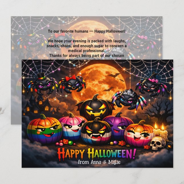 🕷️🌈HBTQ-regnbågs-pumpafält-kort Inbjudningar (Fram/baksida)