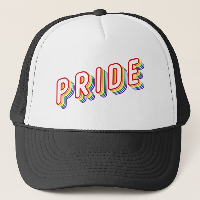 HBTQ regnbågsbokstäver Pride Trucker Hatt Keps (Framsida)
