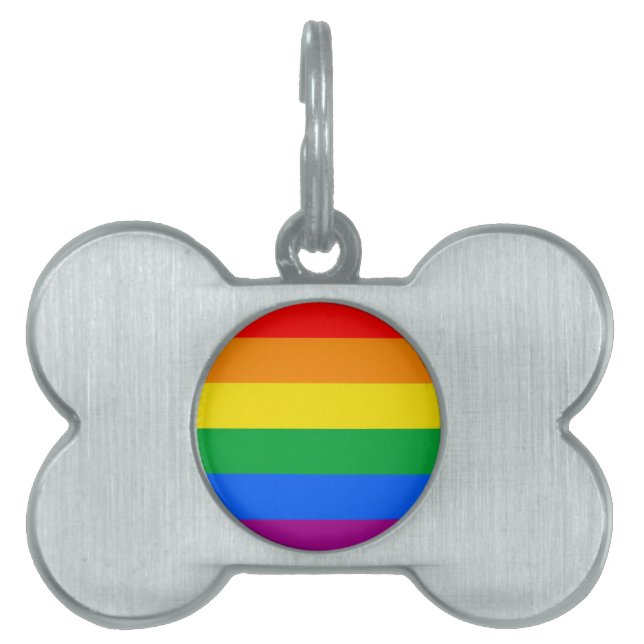 HBTQ+ regnbågsfana ID-bricka Husdjur (Framsidan)