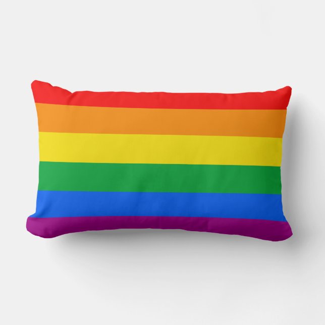 HBTQ+ regnbågsfana Lumbarkudde (Framsida)