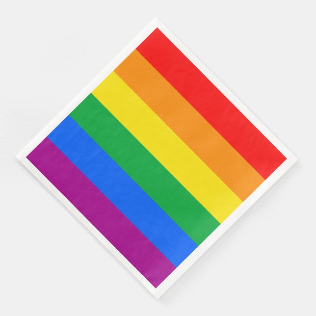 HBTQ+ regnbågsfana Pappersservett (Hörn)