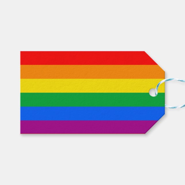 HBTQ+ regnbågsfana Presentetikett (Framsidan (Horisontell))