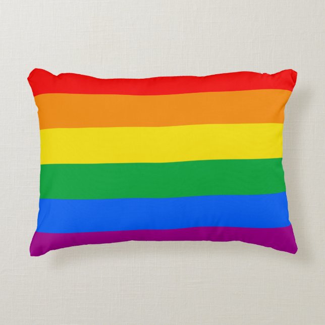 HBTQ+ regnbågsfana Prydnadskudde (Framsidan)
