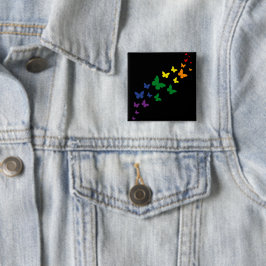 HBTQ Regnbågsfjärilstigen Knapp