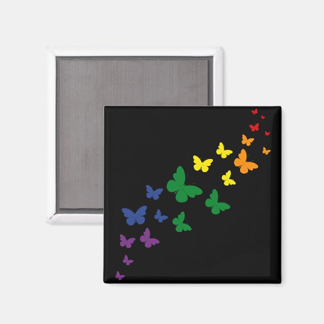 HBTQ Regnbågsfjärilstigen Magnet (Front/Back)