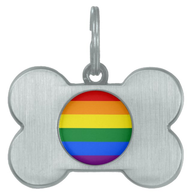 HBTQ regnbågsflagga för gay-pride ID-bricka Husdjur (Framsidan)
