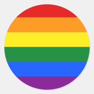 HBTQ regnbågsflagga för gay-pride Runt Klistermärke