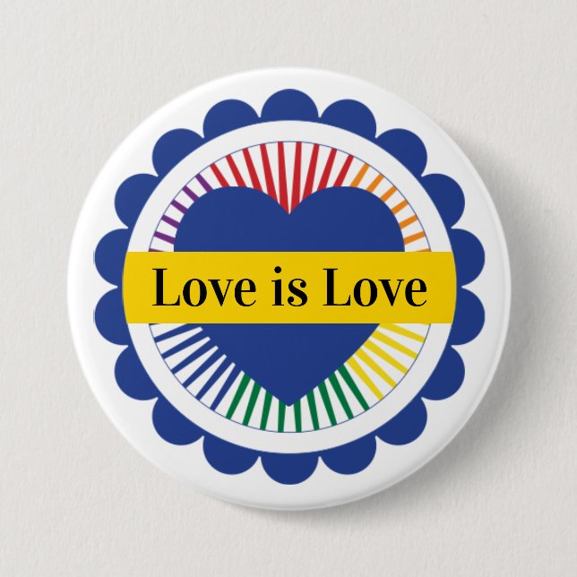 HBTQ regnbågsflagga Gay Pride Kärlek är kärlek Knapp (Framsida)