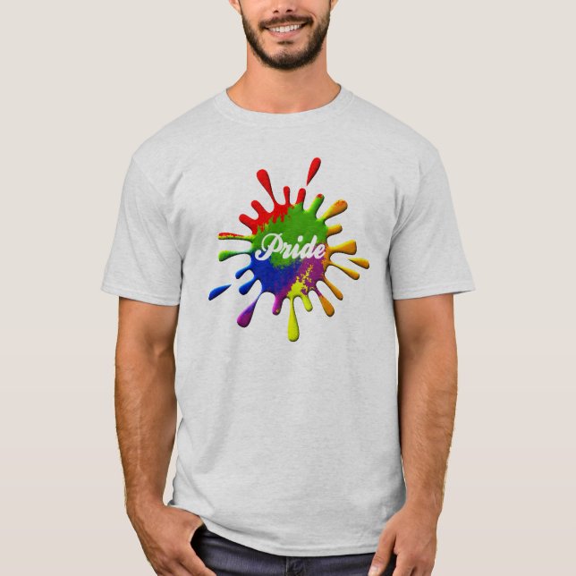 Hbtq-regnbågsflagga Splash T-shirt (Framsida)