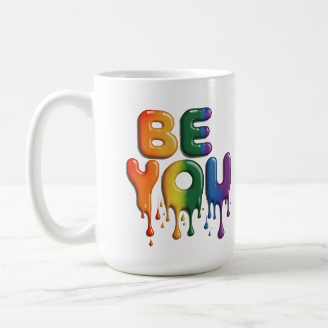 Hbtq-regnbågsflaggan är du Rollig och cool design Kaffemugg (Vänster)