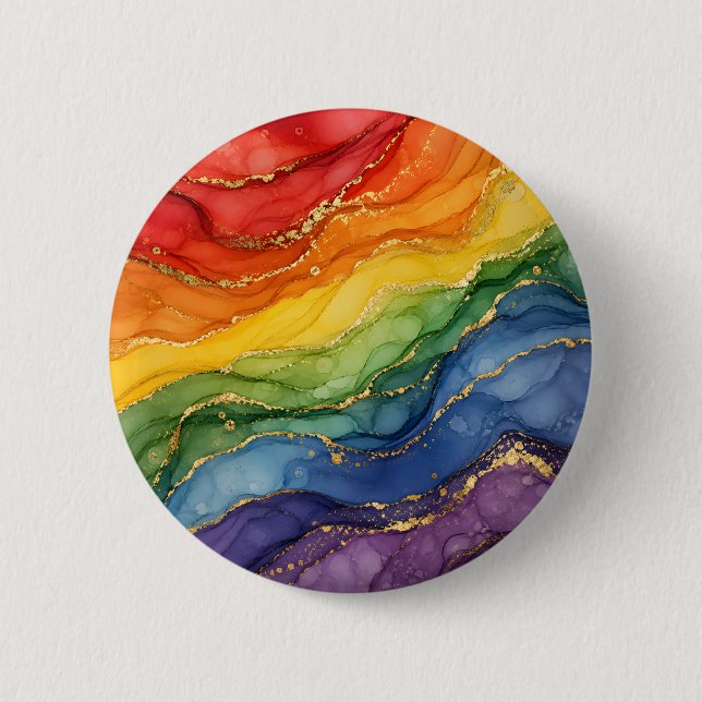 HBTQ regnbågsmarmor  Knapp (Framsida)